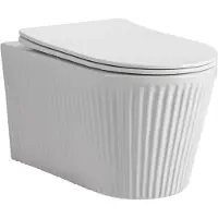 SaniGoods Flutty hangtoilet ribbel tornado flush glanzend wit