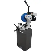 MetallKraft Manuele afkortzaag dia. zaagblad 350 mm 36/72 tpm 1,1/2,2 kW 400V met koelpomp sokkel voor staal en ijzer