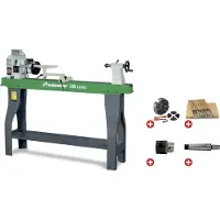 Holzstar Pack houtdraaibank 358x1100mm + klauwplaat 4 bekken dia. 100mm + 8 dlg draaibeitels + boorkop + boorkopstaart DB1100 PACK