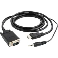 24hShop HDMI naar VGA + 3,5mm Jack kabel / zwart - 1,8 meter