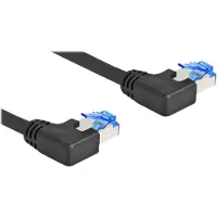 DeLOCK - Patchkabel - RJ-45 (M) recht naar RJ-45 (M) recht - 1 meter - 6 mm - S/FTP - CAT 6a - afgeschermd, halogenvrij - zwart