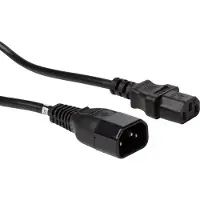 Velleman Voedingskabel, H05VV-F 3G1, 1.8 m, 10 A/230 V, 2500 W, C14 naar C13, voor binnen, pvc, zwart