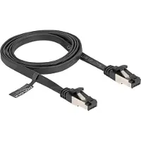 DeLOCK RJ45 Flachband Patchkabel Stecker zu Stecker Cat.8.1 flexibel 1 m schwarz