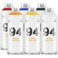 Montana Colors MTN94 Spuitbussen pakket - 6 basis kleuren lage druk en matte afwerking graffiti spuitverf - 400ml