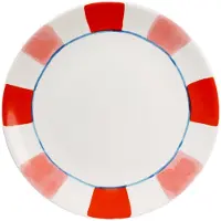 Blond Amsterdam Dinerbord Even Bijkletsen Roze / Rood D 26 H 2,5 Cm
