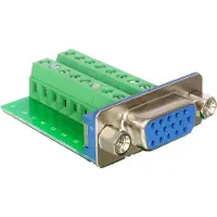 DeLOCK 65170 VGA-connector Bus, inbouw verticaal Aantal polen: 16 Zilver 1 stuk(s) Piece