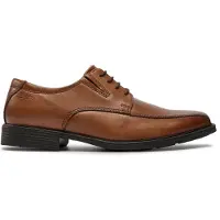 Clarks Clarksvoor mannen. 26130095 Tilden Loop bruin leren schoenen (46), Leer, Plat, Veters, Casual, Klassiek
