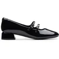 Clarks Clarksvoor vrouwen. 26174712 Mary-Jane Daiss30 Glanzende leren schoenen zwart (38), Leer, 1 tot 3 cm, Gesp, Casual
