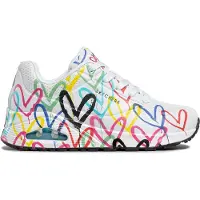 SKECHERS Sneakers laag 'UNO-SPREAD THE LOVE' turquoise / pink / zwart / wit