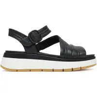 Clarks Clarksvoor vrouwen. 26181473 Tuscan Strap leren sandalen zwart (37.5), Leer, 3 tot 5 cm, Gesp, Casual