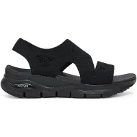 SKECHERS Dames Sandalen Arch Fit - Brightest Day zwart (38), 1 tot 3 cm, Klittenband, Casual 119458