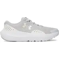 Under Armour GGS Surge 4 hardloopschoenen lichtgrijs/wit Jongens/Meisjes Mesh - maat 38.5