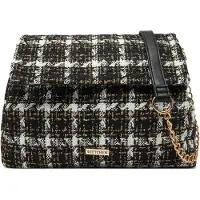 WITTCHEN Dames Bouclé Messenger Bag in Zwart en Wit Polyester