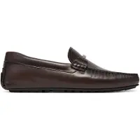BOSS Loafers van nappaleer met metalen merkaccent en doorlopende zool Maat 43