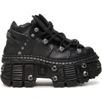 New rock - Gothic Laars - M-WALL106-S25 - EU36 tot EU46 - zwart - Maat 43