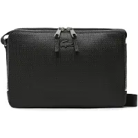 Lacoste Chantaco Schoudertas Leer 26 cm zwart
