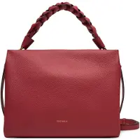 Coccinelle Leren Handtas Schoudertas Boheme Grana Double Hand Bag Sangria / Skin (rood)paars