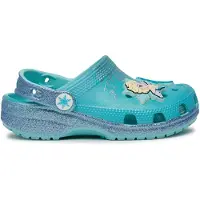 Crocs Open schoenen 'Frozen Elsa Classic' neonblauw / blauw gemêleerd / grijs