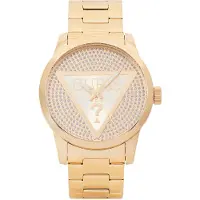 GUESS Analoog horloge 'Badge' ecru / goud