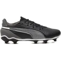 Puma King Match Gras / Kunstgras Voetbalschoenen (MG) Kids Zwart Wit Grijs
