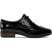 Clarks Hamble Eiken Zwarte Lak Schoenen
