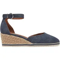 Tamaris Espadrilles Sleehak blauw Textiel Maat 41