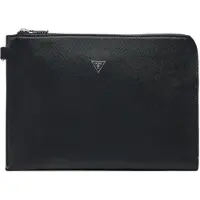 GUESS Portemonnee 'BATH MEDIUM CLUTCH' zwart / zilver