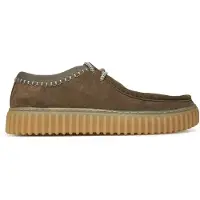 Clarks Clarksvoor mannen. 26180905 Torhill Lo groen leren schoenen (46), Plat, Veters, Casual
