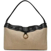 Coccinelle Leather Large Shoulder Bag In Beige And Black Maat: OS | Handtassen Outlet | Dames | Bruin