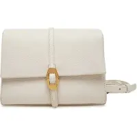 Coccinelle Leren Schoudertas Dorian Mini Bag Grained Leather Blanco Crème