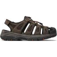 SKECHERS Heren Tresmen Sandalen - Bruin Outseen (44), 1 tot 3 cm, Klittenband, Casual, Sportief, Buiten 204111