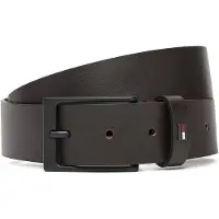 Tommy Hilfiger Riem 'Enamel Flag Rectangular Buckle' donkerbruin