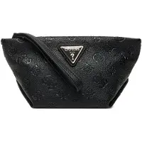 GUESS toilettas Helina Top Zip Cosmetic Bag Black Logo zwart