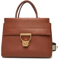 Coccinelle Leren handtas schoudertas Arlettis Signature Handbag Grained Leather Cognac bruine