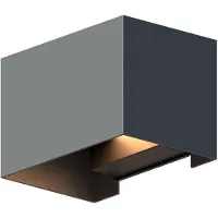 Calex LED Wandlamp Venice - Rechthoek - Up & Down - Verstelbare Stralingshoek - 7W - Warm Wit Licht - Voor Binnen en Buiten - Antraciet