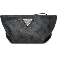 GUESS Toilettas Helina Top Zip Cosmetic Coal Logo Donkergrijs