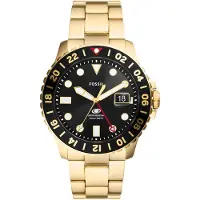 Fossil Analoog horloge goud / rood / zwart