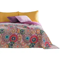 Restilo - Lovetta dubbelzijdige beddensprei - polyester, o.a. paars en wit - 220x240cm