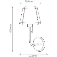 HINKLEY LED Wandlamp Clarke | 1X E27 Max 40W | Warm Brass & Black Steel Shade