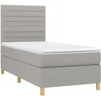 Syfax Boxspring met matras stof lichtgrijs 90x200 cm