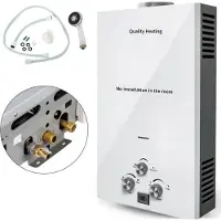 Quality Heating Propaan geiser 16L - LPG Geiser 16 Liter / minuut Boiler - Ideaal Voor Camper - Caravan - Boot - Camping - Snel Heet Water - Inclusief Douche