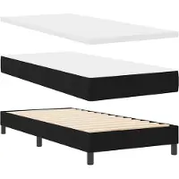 vidaXL Boxspring bed met matras met hoofdeinde Zwart 80 x 200 cm Stof