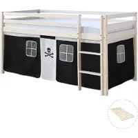 Homestyle4u Hoogslaper - 90x200 cm - Wit - met lattenbodem - Piraat