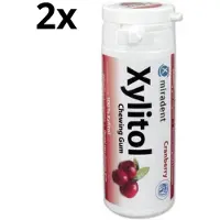 Miradent Xylitol Kauwgom | Cranberry | 2 x 30 stuks | Voordeelverpakking