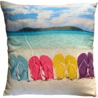 Unique living - 6 stuks - kussenhoes - sierkussenhoes - strand - beach - zee - 45 x 45 cm - rits - nautisch