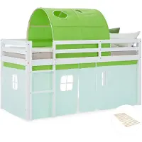 Homestyle4u Hoogslaper - 90x200 cm - groen - met lattenbodem