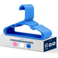 SereneLife Kinderhangers – 60-delige Set Kunststof Hangers voor Baby-, Peuter- & Newborn- Antislip & Ruimtebesparend - Blauw