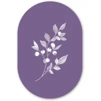 MuchoWow Muurovaal 80x120 cm - Ovale wanddecoratie Tak - Sierlijk - Bladeren - Minimalistisch - Ovalen schilderij - Muurdecoratie woonkamer - Kamer decoratie - Schilderijen - Wandcirkel