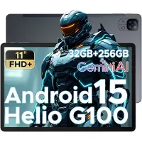 Doogee Tab E3 -Tablet-Android 15- 11 inch 90Hz FHD+ - 4G LTE-Gemini AI-32GB ROM+256GB ROM（2TB TF）-Helio G100-8800mAh/18W-Dubbele luidsprekers-Face ID-5G Wi-Fi-A GPS-GPS-Grijs