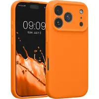 Kwmobile telefoonhoesje geschikt voor Apple iPhone 18 Pro / iPhone 17 Pro - TPU backcover met siliconen coating - Smartphone case in fruitig oranje